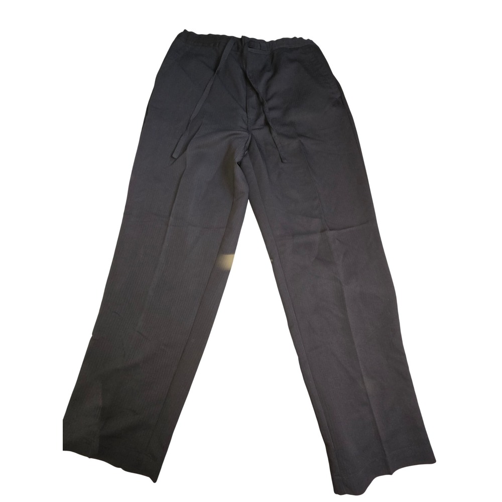 Cubavera Black Herringbone Drawstring Pants Womens Large L Relaxed Beach Summer